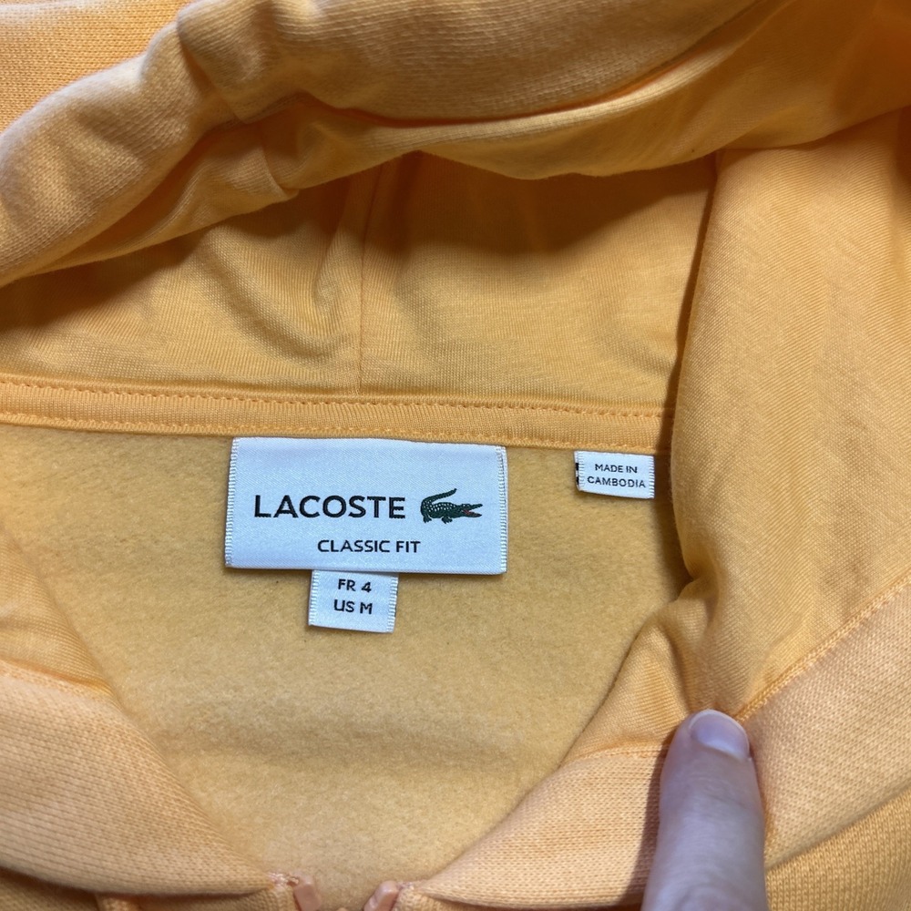 Lacoste Full Zip Hoodie Jacket Classic Fit Men's Size Medium Peach Orange - Picture 4 of 8